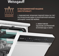 Посудомоечная машина Weissgauff DW 4539 Inverter Touch AutoOpen White