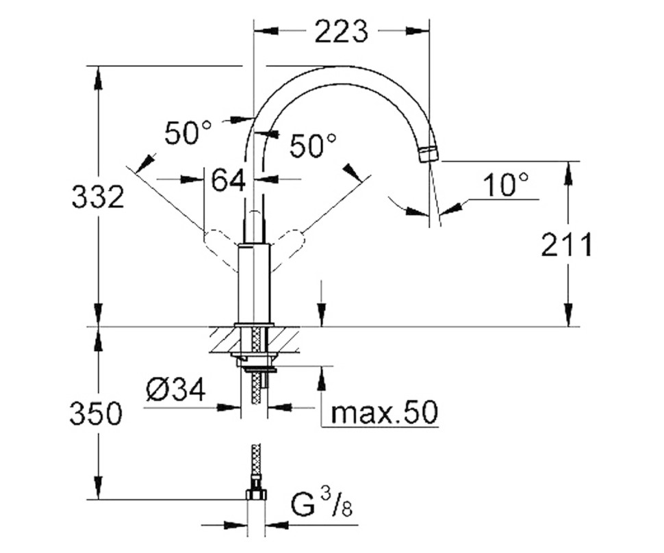 Смеситель Grohe BauEdge 31367000