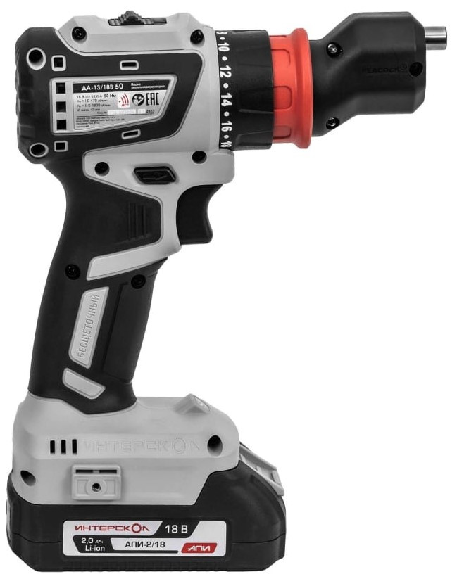 Аккумуляторная дрель-шуруповерт Интерскол Комби ДА-13/18В 50 (776.2.2.79)