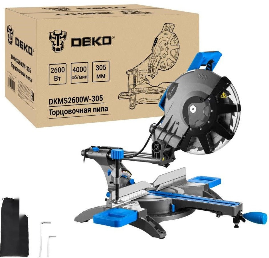 Торцовочная пила Deko DKMS2600W-305 Laser 083-1094