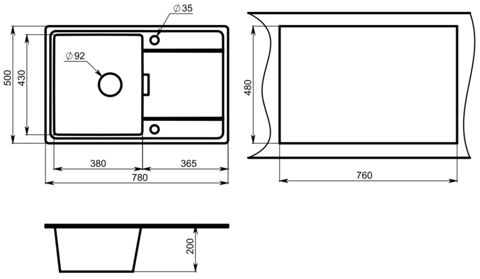 Кухонная мойка Granula 7804 эспрессо