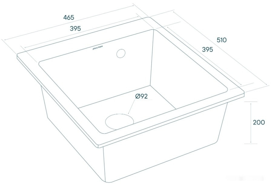 Кухонная мойка Paulmark Zemar PM104651-BLM черный металлик