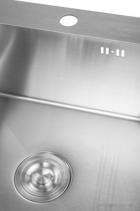 Кухонная мойка Saniteco 4848 (с сифоном, дозатором и коландером)