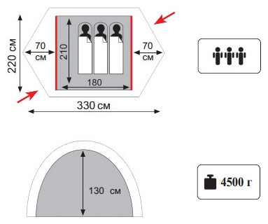 Палатка Tramp ROCK 3