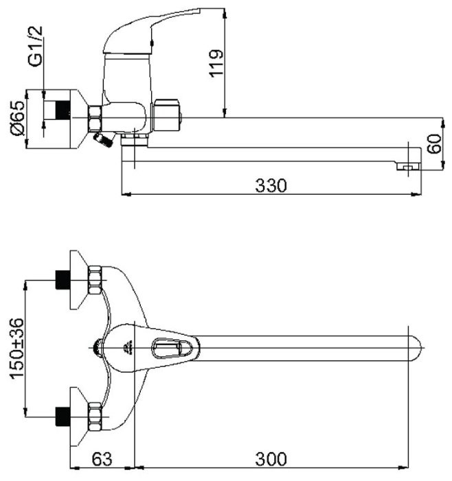 Смеситель Rubineta Star P-11/C