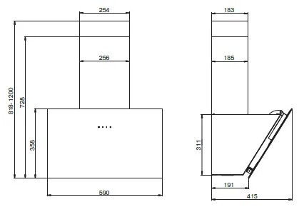 Вытяжка Elikor Антрацит 60П-650-Е3Д (черный)