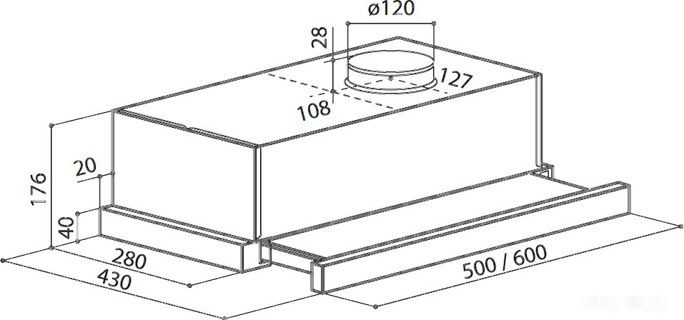 Вытяжка LEX Hubble 500 (слоновая кость)
