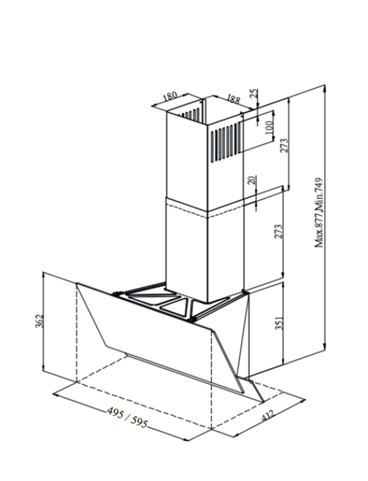 Вытяжка Monsher ROUEN 60 Noir Verre