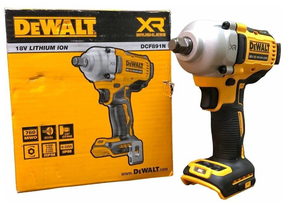 Гайковерт DeWALT DCF891NT-XJ (без АКБ, кейс)