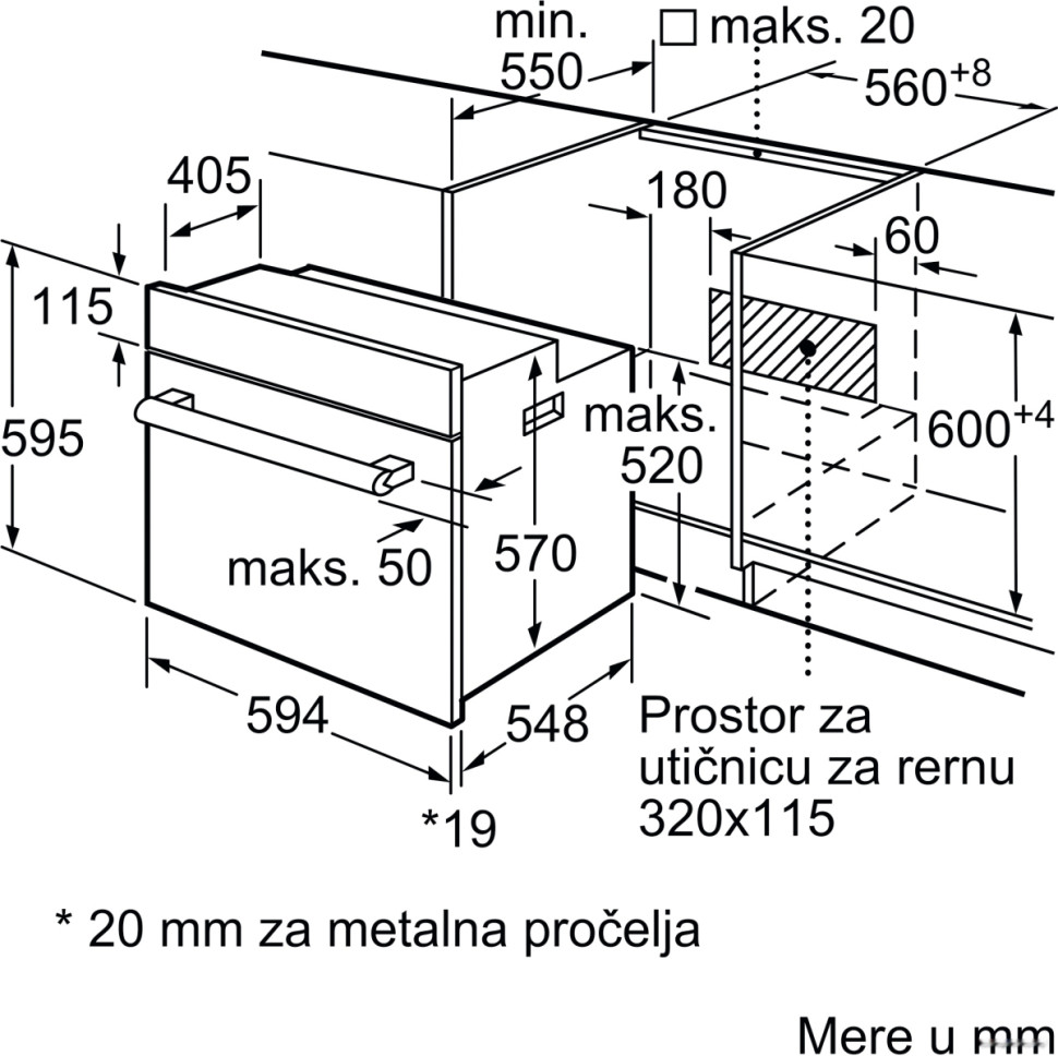 Духовой шкаф Bosch Serie 2 HBF153EB0