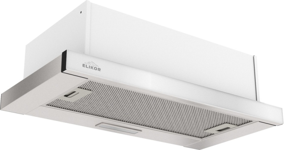 Вытяжка Elikor Интегра Glass 60Н-400-В2Д (нержавеющая сталь/белое стекло) (940981)
