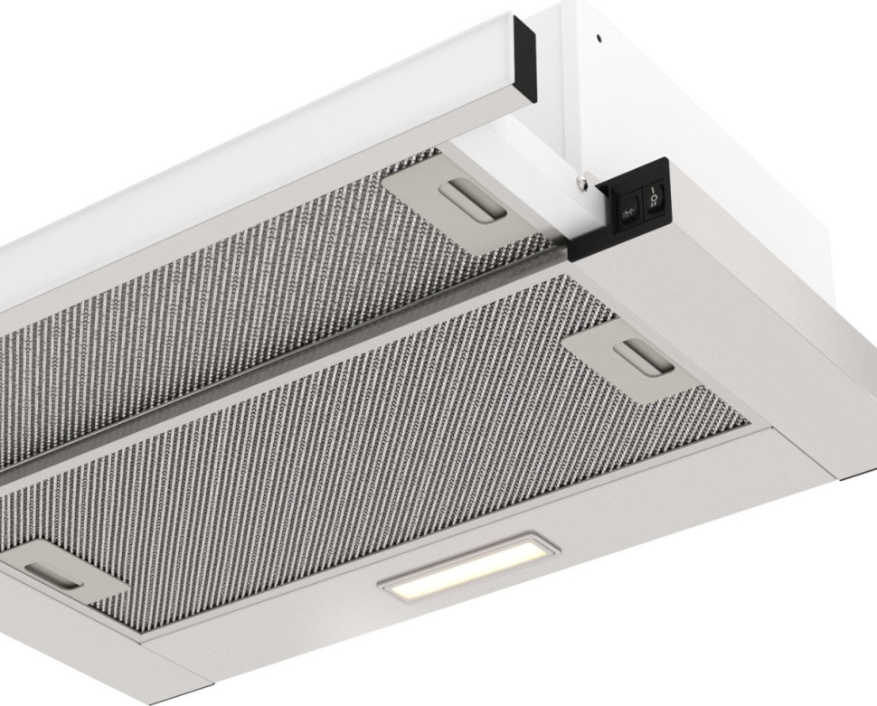 Вытяжка Elikor Интегра Glass 60Н-400-В2Д (нержавеющая сталь/белое стекло) (940981)