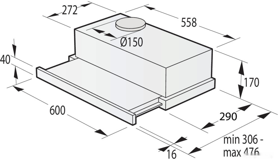 Вытяжка Gorenje TH64E3SGB