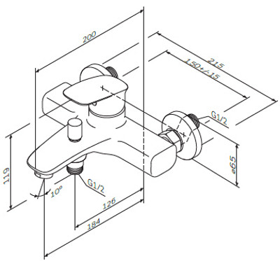 Смеситель Am.Pm Spirit V2.1 F71A10000 для ванны с душем