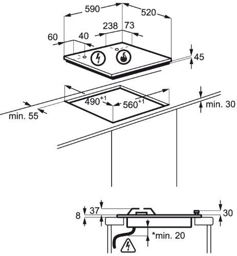 Варочная панель Electrolux GEE 363 MX