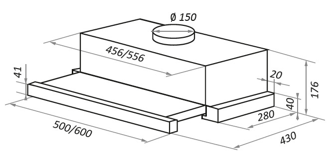 Вытяжка Maunfeld VS Fast 50 (нержавеющая сталь)