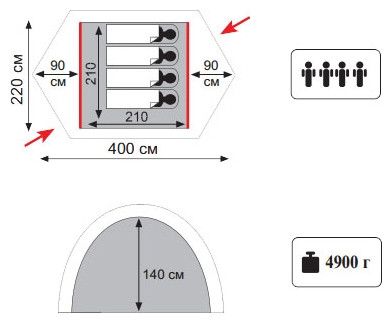 Палатка Tramp ROCK 4