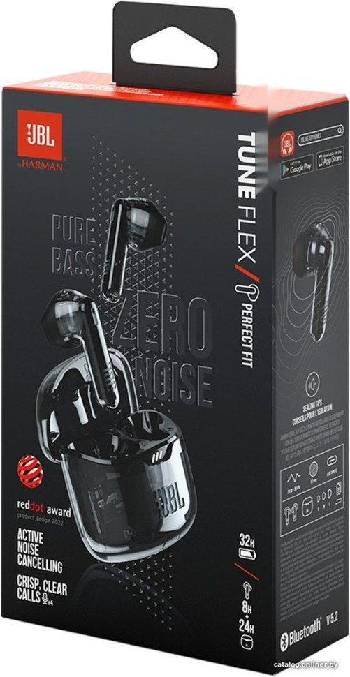 Наушники JBL Tune Flex Ghost (черный, китайская версия)