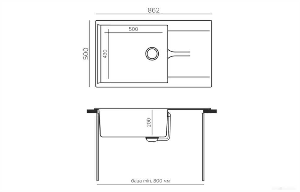 Кухонная мойка Polygran Gals 862 (опал)
