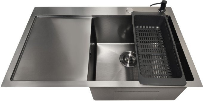 Кухонная мойка Stellar Decor S6550NB-R-D (нано черный)