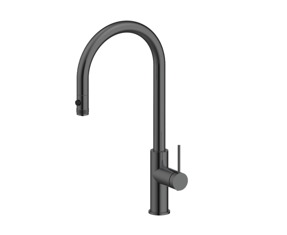 Смеситель Paulmark Galant Ga213077-GM (черный/вороненая сталь)