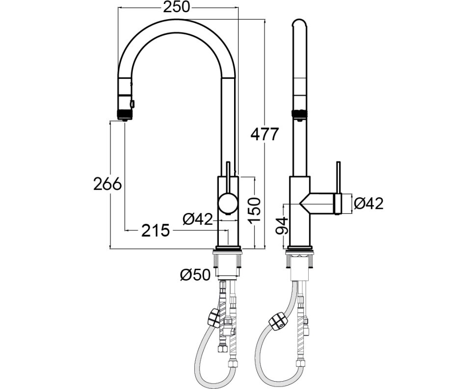 Смеситель Paulmark Galant Ga213077-GM (черный/вороненая сталь)
