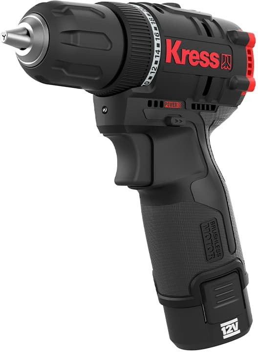 Ударная дрель-шуруповерт Kress KUC12 (2 АКБ, кейс)