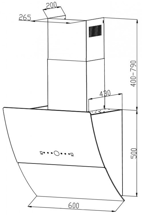 Вытяжка Grand Turino GC 60 (белый)