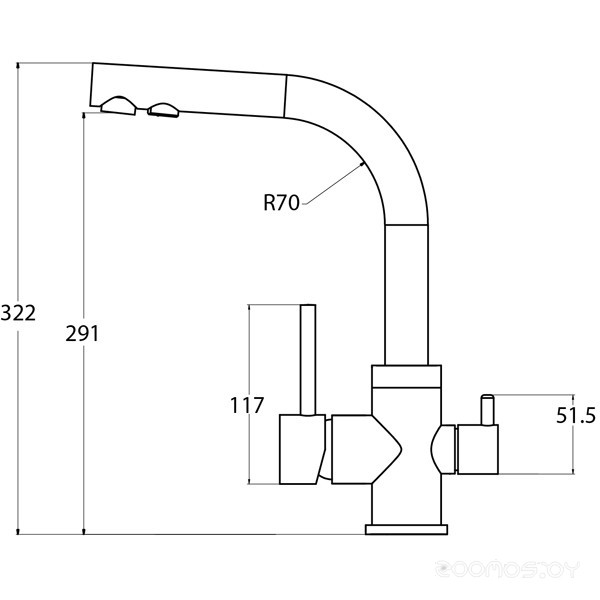 Смеситель AquaSanita Akvaduo 2663 601 черный металлик