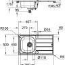 Кухонная мойка Grohe K200 45-S 86/50 1.0 rev 31552SD1