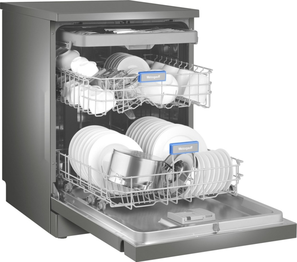 Посудомоечная машина Weissgauff DW 6038 D Dual Wash Silver
