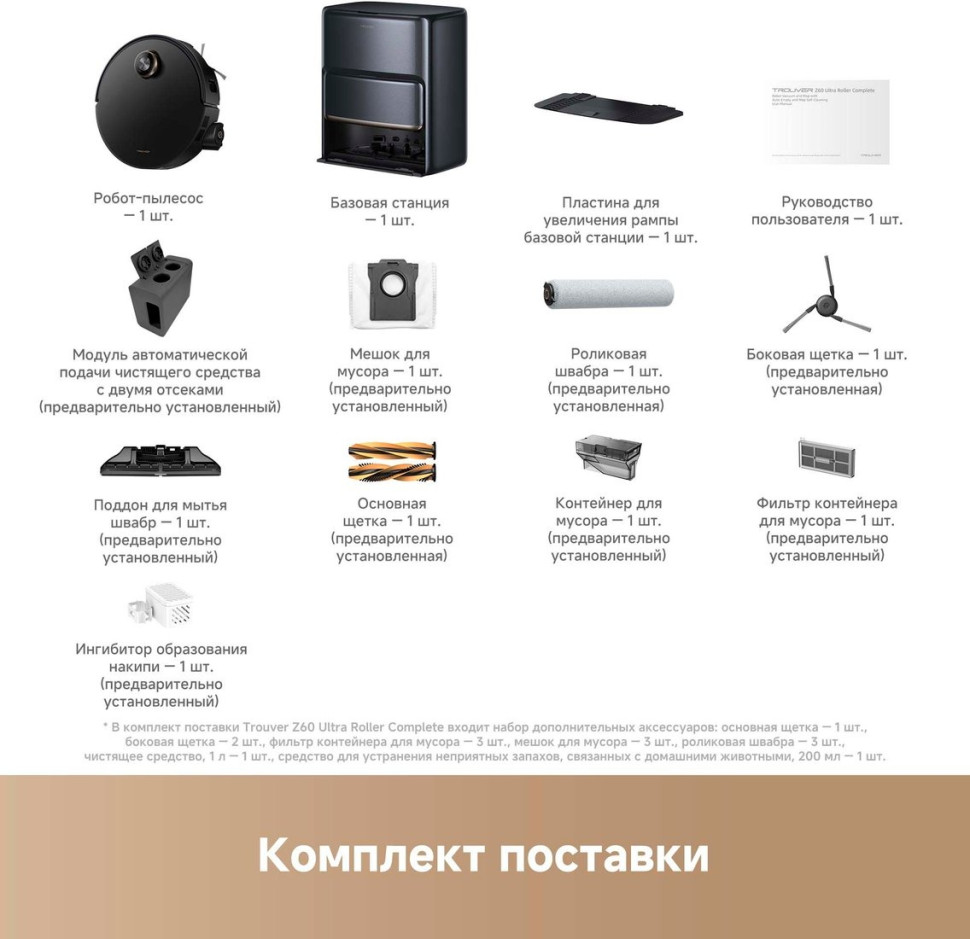 Робот-пылесос Trouver Robot Vacuum Z60 Ultra Roller Complete RLZ83CE-1 (евровилка, черный)