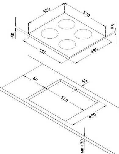 Варочная панель Korting HIB 64750 B Smart