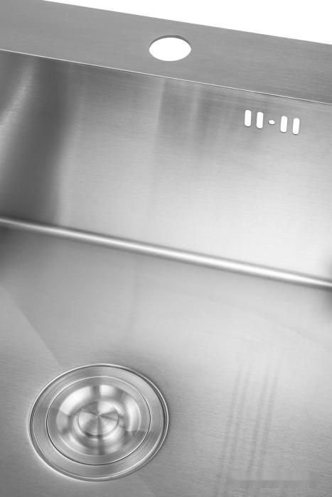 Кухонная мойка Saniteco 5050 (с сифоном, дозатором и коландером)