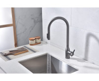 Смеситель Paulmark Iniversal Un213880-GM (черный/вороненая сталь)