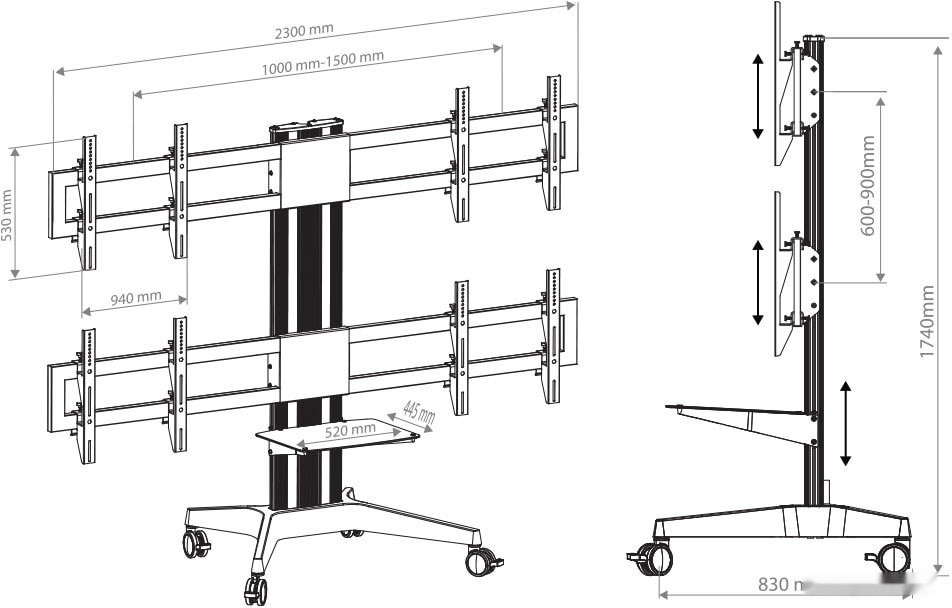 Кронштейн Arm Media PT-Stand-16 (серебристый)