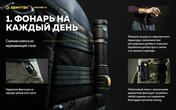 Фонарь Armytek Partner C2 Magnet USB (теплый)
