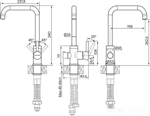 Смеситель Paulmark Logas Lo213021-401TB (антрацит)