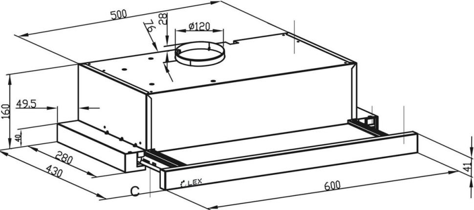 Вытяжка LEX Hogan G 600 (серый)