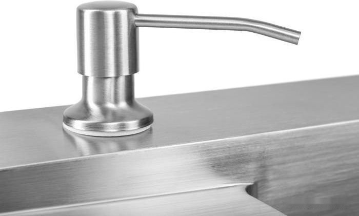 Кухонная мойка Saniteco 6550-R (с сифоном, дозатором и коландером)