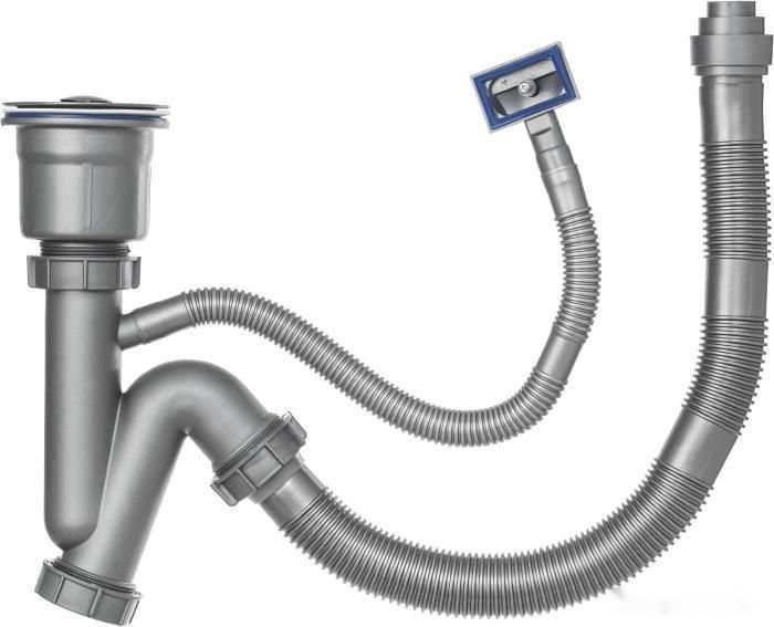Кухонная мойка Saniteco 6550-R (с сифоном, дозатором и коландером)
