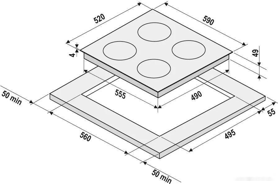 Варочная панель Krona Zauber 60 BL 1DZTK