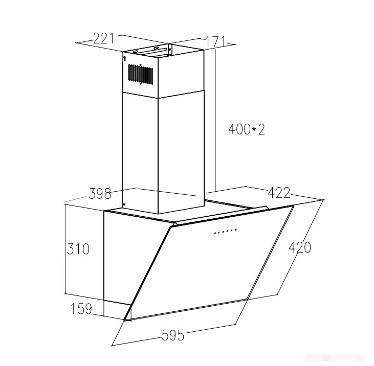 Вытяжка Schtoff Uno 60 (черный)