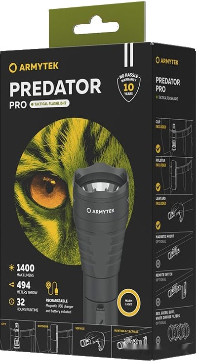 Фонарь Armytek Predator Pro Magnet USB (теплый свет)