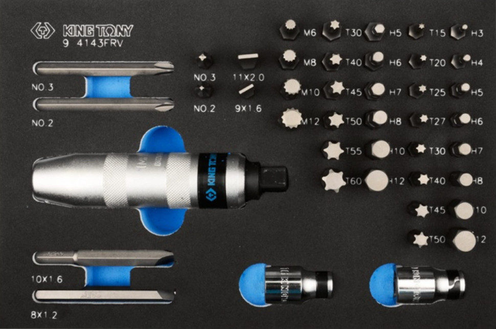 Набор отвертка с битами King Tony 9-4143FRV (43 предмета)