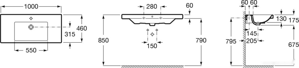 Умывальник Roca The Gap A3270MA000