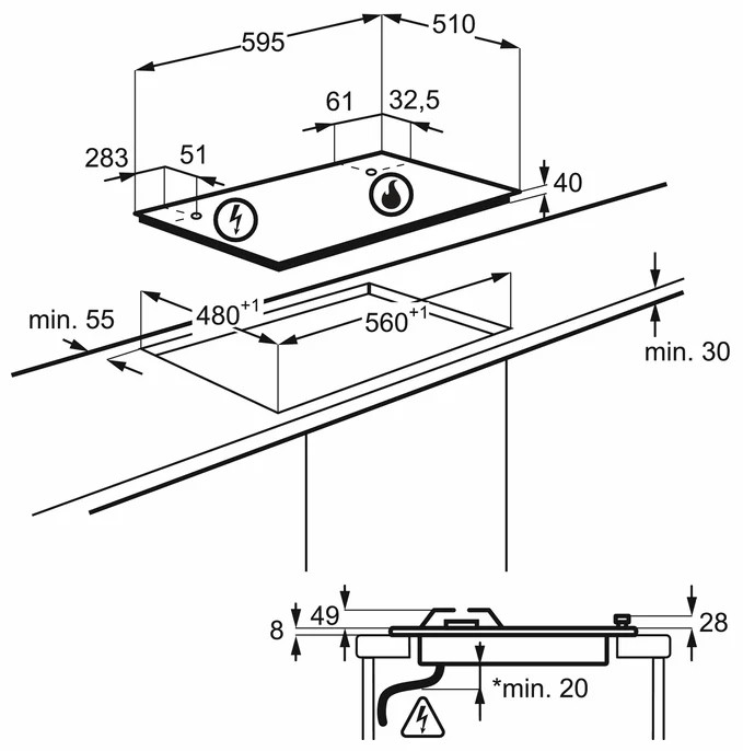 Варочная панель Electrolux GEE 26 MB