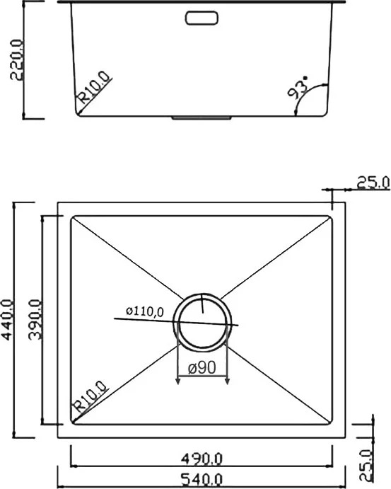 Кухонная мойка Roxen Uno 560210-54-GS (с ролл-матом и дозатором)