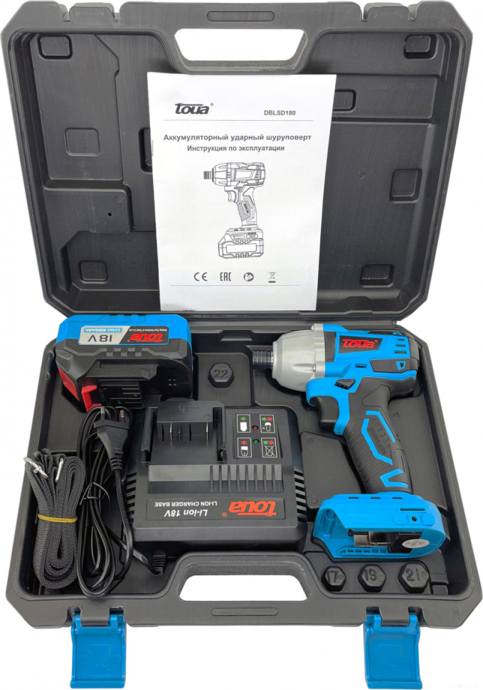 Винтоверт Toua DBLSD180-1 (с 1-м АКБ, кейс)
