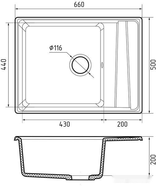Кухонная мойка GranFest GF-LV-660L (терракот)